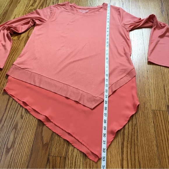 Soft Surroundings Orange Soda Mayfair Asymmetric Tunic Relaxed Fit Top - Picture 10 of 15